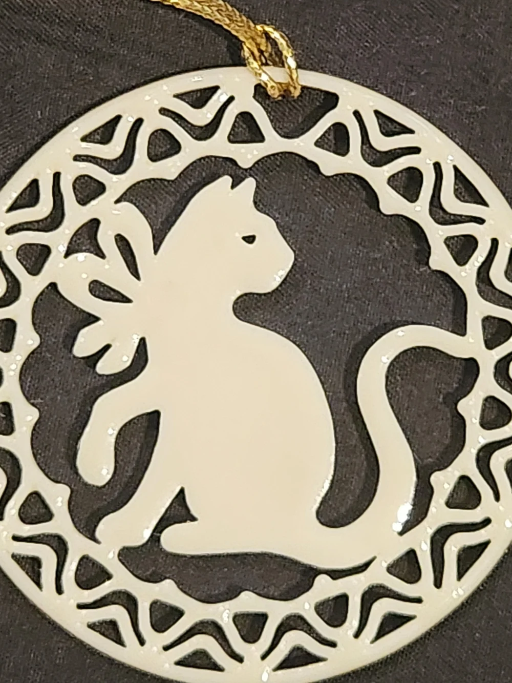 VTG Lenox Cat Kitten Kitty Yuletide Christmas Porcelain Ornament